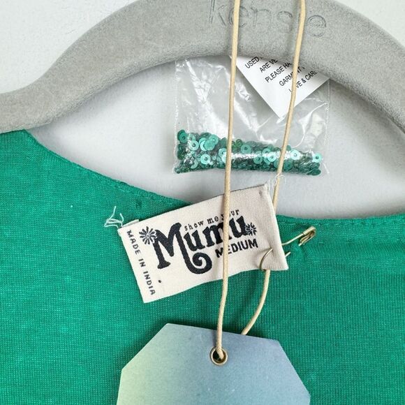 SHOW ME YOUR MUMU | NEW Phyllis Green Sequin Wrap Dress Women’s Size Medium - Picture 9 of 13